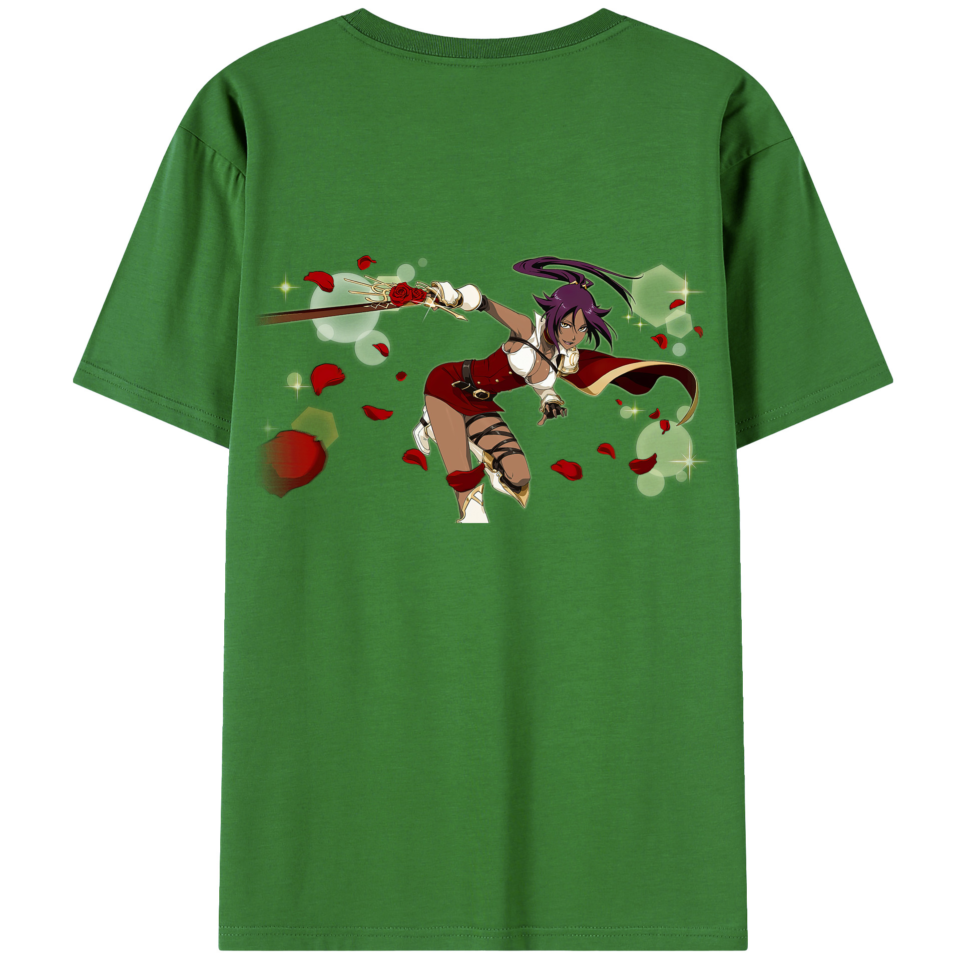 （画像用） ブリーチ 四楓院 夜一（しほういん よるいち） BLEACH Shihouin Yoruichi レディース半袖Tシャツ(バックプリント)